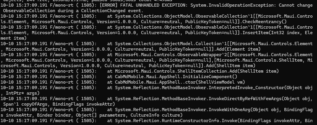 djbyter's tweet image. Really struggling to understand why we're getting crashes using appshell when in release net9.0-android. Tried SO many things, and just when I think I understand - bam. Anyone else have any insights? Pretty typical, works great on net8. #dotnetmaui