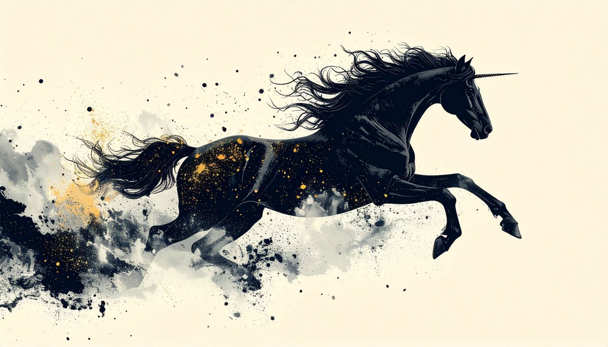 QZmZaE0e5y7184's tweet image. 黒のユニコーン／Black Unicorn
#AIart #AIアート #Firefly #Adobe #JapaneseArt