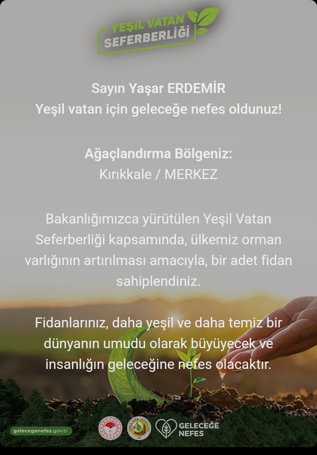 YAARERDEMR1's tweet photo. 🌱 Bir fidanla başlar umut…

Cumhurbaşkanımız Sayın @RTErdogan’ın çağrısıyla başlatılan #YeşilVatanSeferberliği’nde biz de yerimizi aldık.

İstanbul / Beykoz’da dikilen her fidan, çocuklarımızın nefesi, yarınlarımızın umudu olacak. 🌳

Yeşil bir vatan için el ele, gönül gönüle https://t.co/UCt03XfTHO