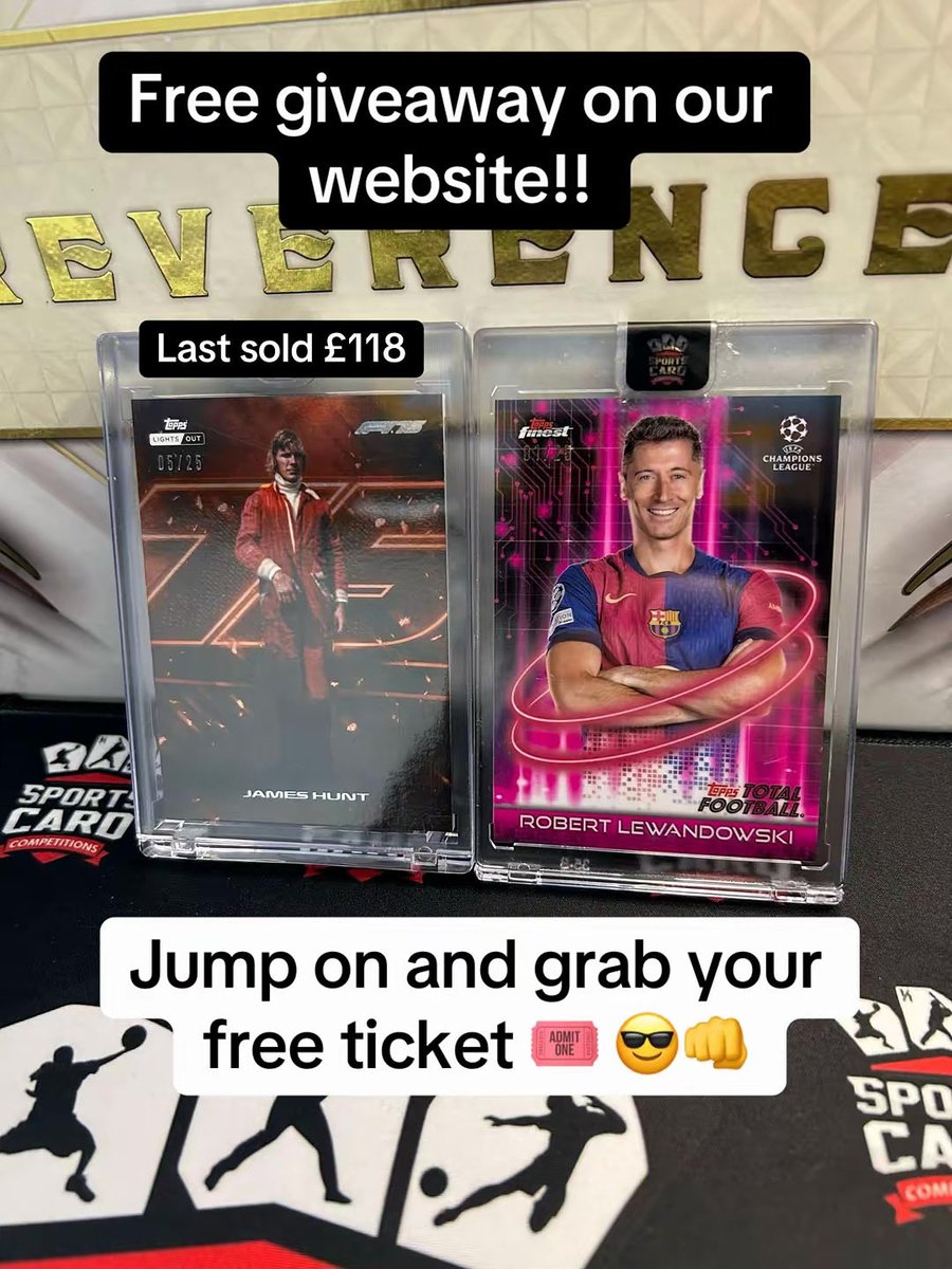 Pick up a £118 card for free 😱

I think we have gone mad 🙈🙈

Sports card competitions let’s go 🚀🚀

#lewandowski #jameshunt #sportscards #thehobby #cardcollector
