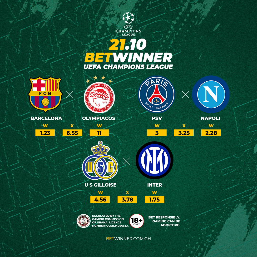 Do you anticipate a straight win in these games?

We have big odds on your favorite clubs at betwinner.com.gh 

Bet with #betwinnerghana