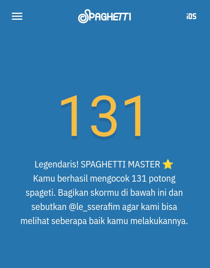 zhvzhj's tweet image. #spaghettigame 👑🍝 131 noodles
Legendary! SPAGHETTI MASTER 🌟