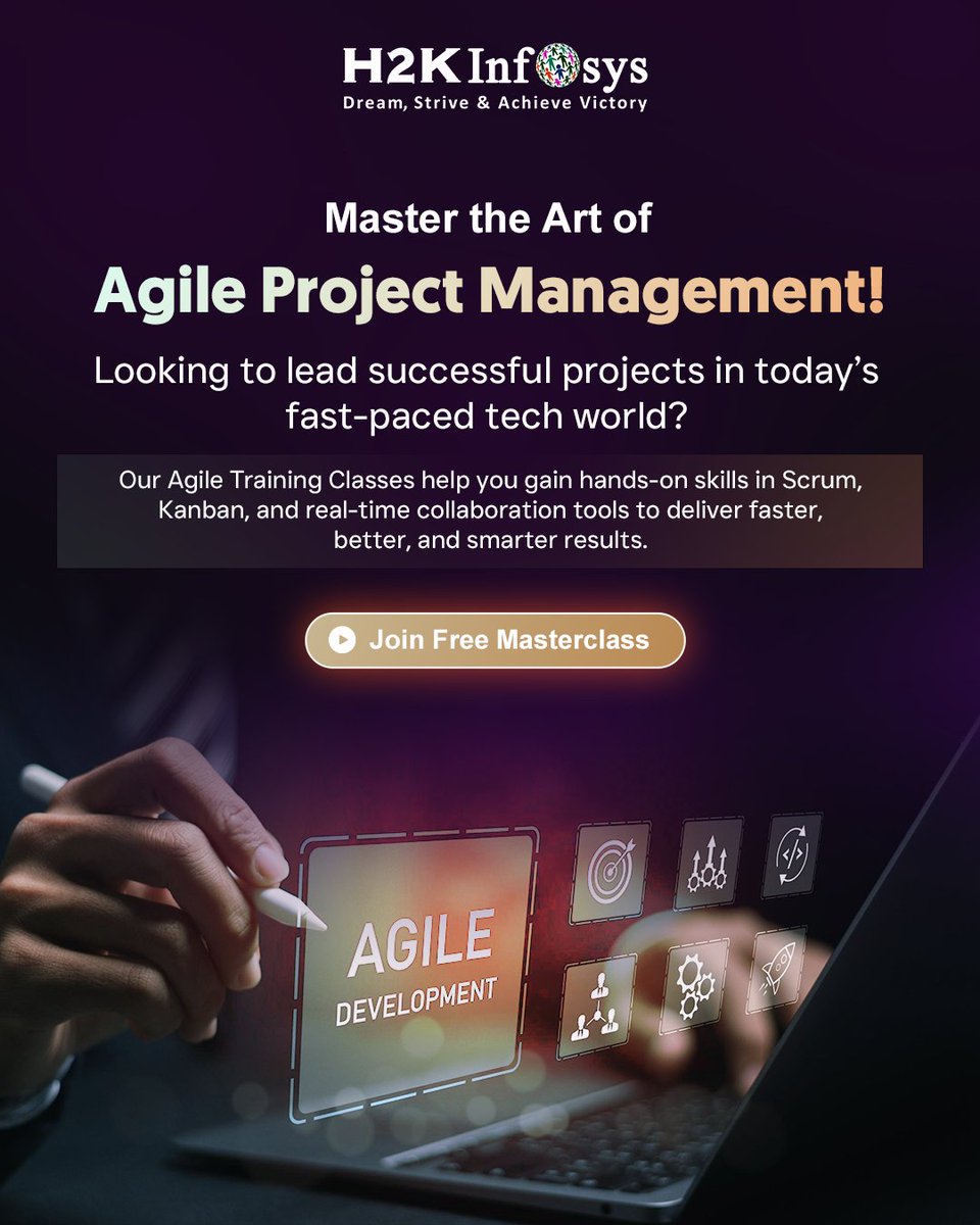 h2kinfosys's tweet image. 🚀 Master the Art of Agile Project Management!
Gain real-world skills in Scrum, Kanban & Agile tools to lead successful projects.
👉 h2kinfosys.com/courses/agile-…
📞 +1 770-777-1269 | 📧 training@h2kinfosys.com
#AgileTraining #ScrumMaster #ProjectManagement #AgileMethodology #Scrum