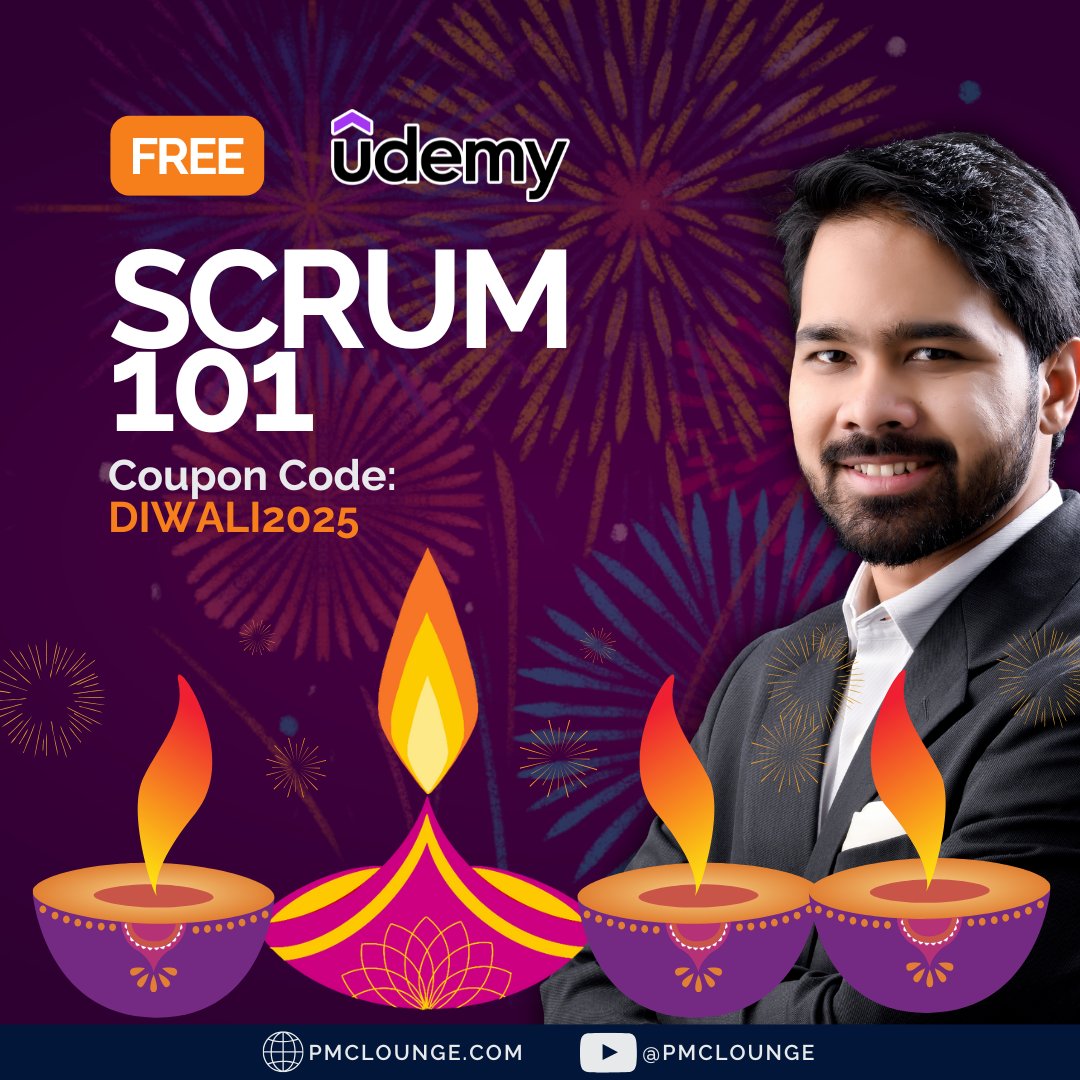 pmclounge's tweet image. Free Scrum 101 course. Learn what you can actually apply.
Code: DIWALI2025
udemy.com/course/scrum-1…
#Scrum #ProjectManagement