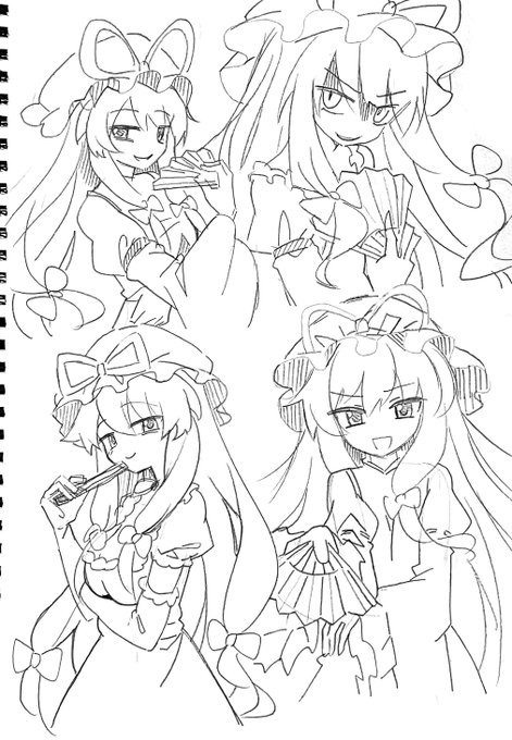 鉛筆で八雲紫を描きました 