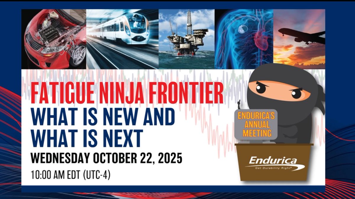 🥷 Join us for the latest -- plus a BIG ANNOUNCEMENT -- from #Endurica!

Register here: lp.constantcontactpages.com/ev/reg/q7p2f8n…

#RubberIndustry #GetDurabilityRight