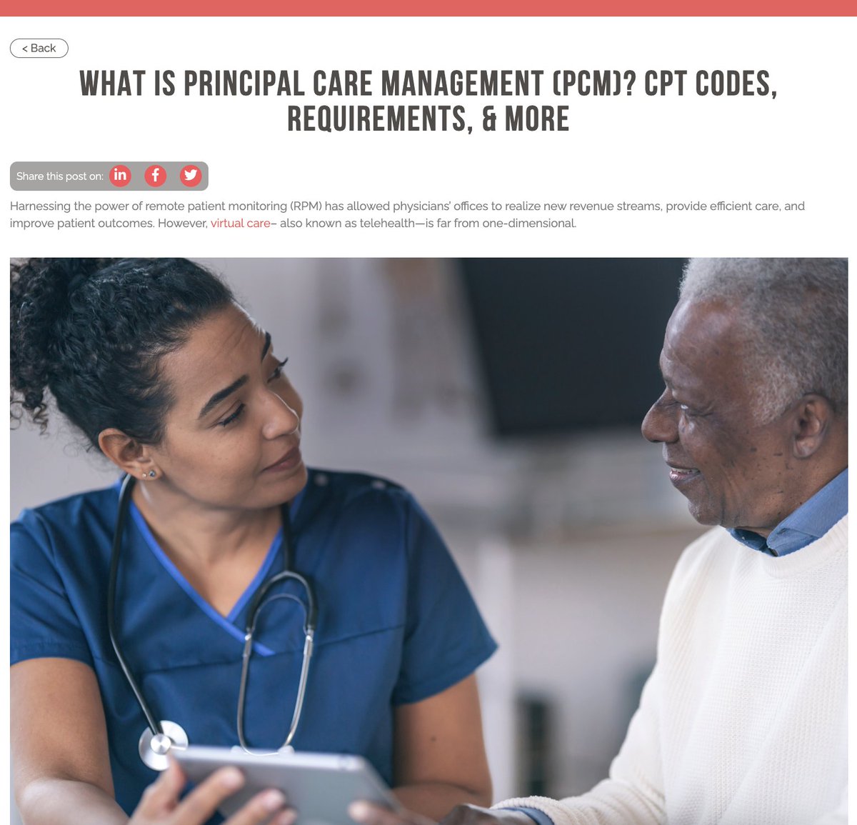 CoachCareNYC's tweet image. Simplify patient care and boost revenue with Principal Care Management (PCM). Learn how PCM + RPM work together to improve outcomes while meeting CMS requirements. 

👉 Read more: bit.ly/42Q9gwX 
#RemotePatientMonitoring #Telehealth