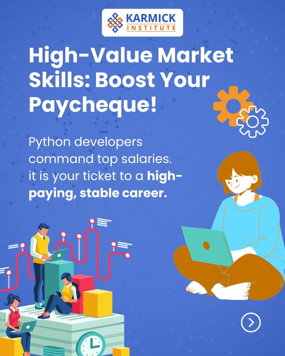 KarmickInst's tweet image. Thinking about your next career move? Python isn't just trending; it's essential to boost your career and paycheque. Learn the top 3 reasons why!
Acquire in-demand Python skills today! bit.ly/42RhMfj
#Python #PythonProgramming #LearnPython #CareerGrowth #TechCareer