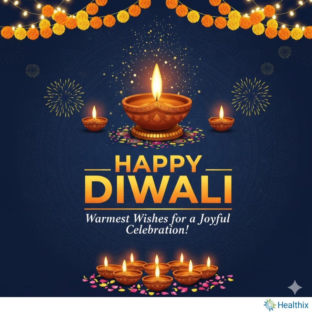 Healthix wishes you a radiant Diwali filled with light, love, and good health. 🌟

 #Diwali #FestivalOfLights #Healthix