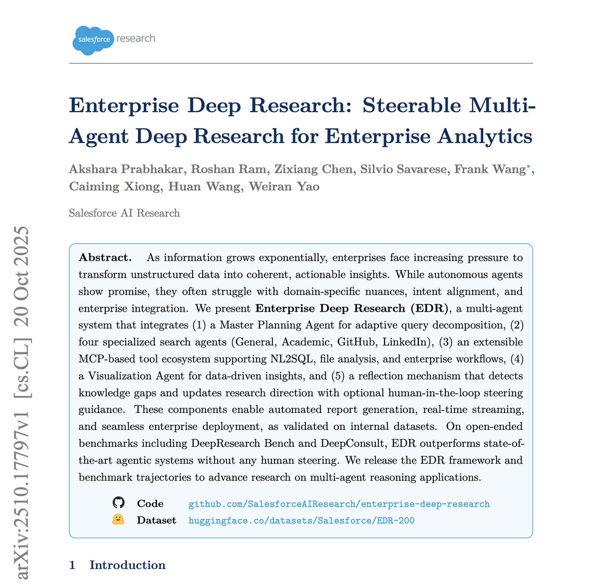 omarsar0's tweet image. People are sleeping on Deep Agents.

Start using them now.

This is a fun paper showcasing how to put together advanced deep agents for enterprise use cases.

Uses the best techniques: task decomposition, planning, specialized subagents, MCP for NL2SQL, file analysis, and more.