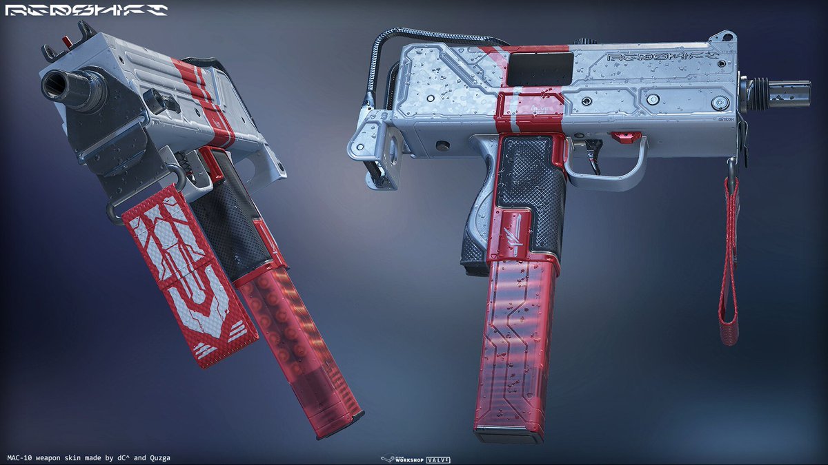 Quzga_'s tweet image. MAC-10 Redshift, a sleek sci-fi skin all about velocity.

Inspired by things such as Cyberpunk, mechs, akira, wipeout, star wars etc.  

For @CounterStrike with @dccdsw