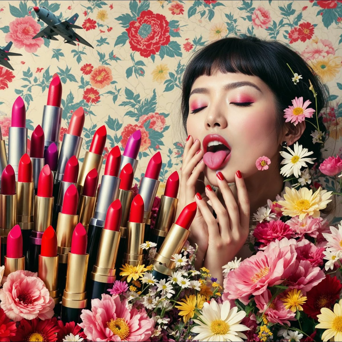 …Happy Tongue out Tuesday …

Pop Art Revisited : troubled times #
(neurophotomontage with ArtMixer, SDXL , MagnificAI)
Dedicated to <a href="/lacey_ai/">LaceyAI</a> &amp; <a href="/Ikolovepepita/">🌸Iko🌸</a>