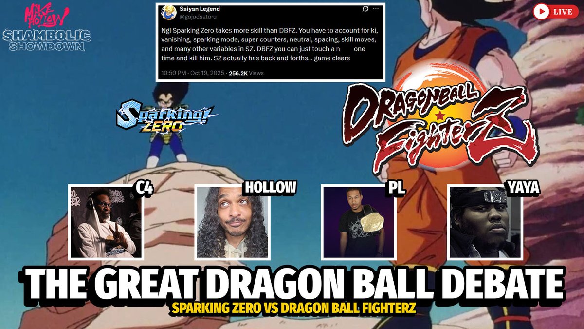 RealMikeHollow's tweet image. Today we will be discussing which Dragon Ball game requires more skill to play. We'll be going over comments from members of the community on Twitter as well as questions the chat has. We will also discuss why Arena Fighters aren't seen as competitive by the FGC and if DBFZ is…