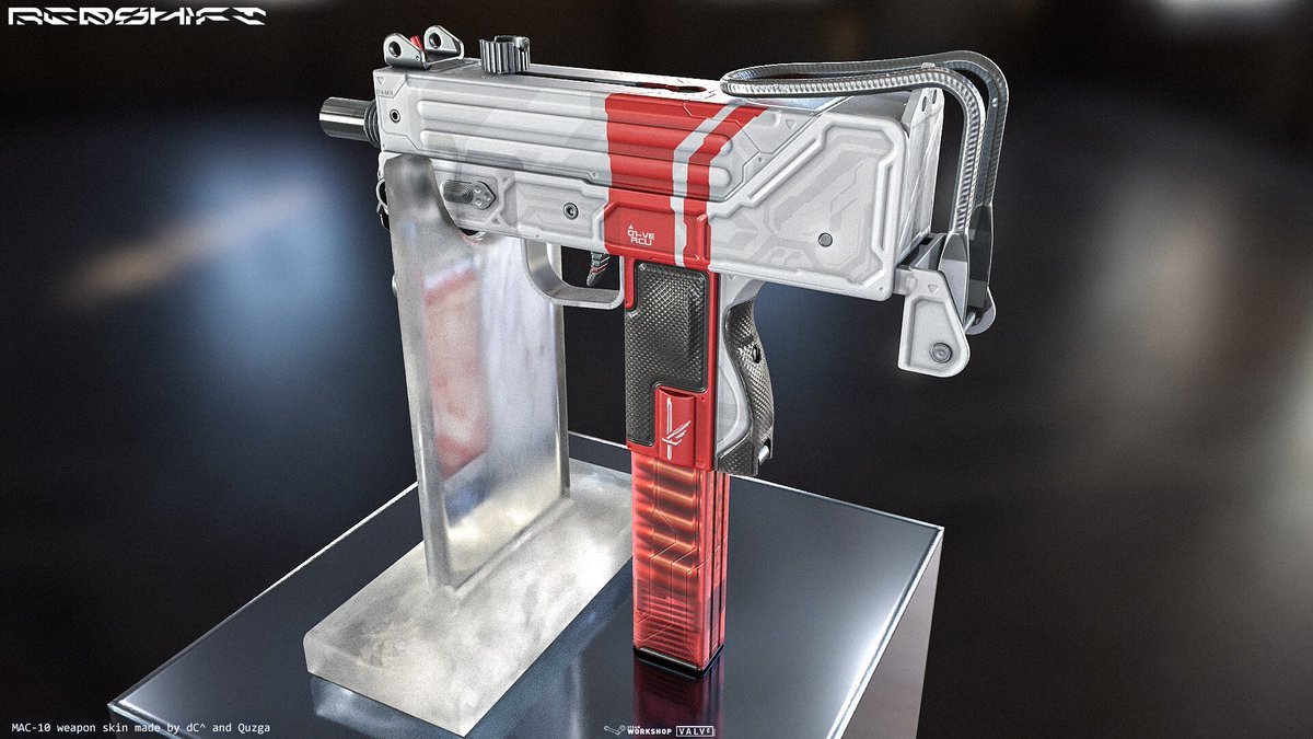 Quzga_'s tweet image. MAC-10 Redshift, a sleek sci-fi skin all about velocity.

Inspired by things such as Cyberpunk, mechs, akira, wipeout, star wars etc.  

For @CounterStrike with @dccdsw