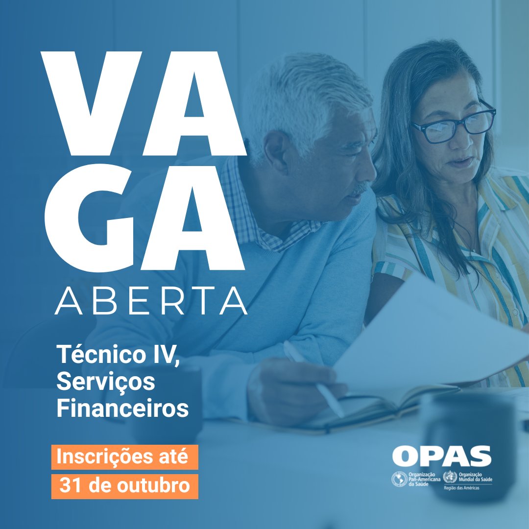 A OPAS abriu uma vaga para técnico IV, Serviços Financeiros. Para se candidatar, é preciso ter:

➡️ Ensino médio
➡️ 7 anos de experiência nas áreas indicadas
➡️ Conhecimento de trabalho em inglês ou espanhol

Inscrições até 31/10.

+INFO: http://200.252.214.138/econtracting