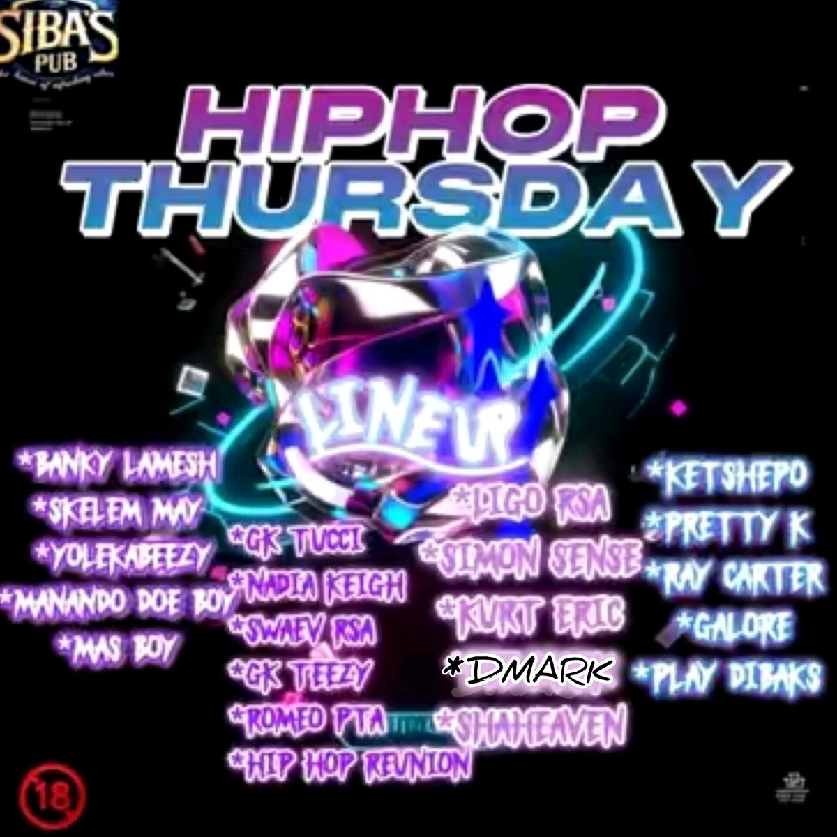 __dmark's tweet image. Catch "DMARK" 23Oct25;📍Siba's Pub &amp;amp; Restaurant 🙇‍♂️🔥Hiphop Thursday!