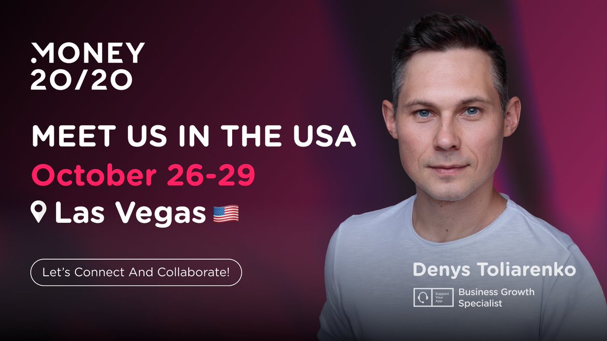 SupportYourApp's tweet image. Next stop — Las Vegas 🌟
From October 26–29, our team will join Money20/20 USA, the ultimate stage for global fintech innovation.
💬 Also heading to Vegas? Let’s connect!
#Money2020 #Fintech #Innovation #Networking #LasVegas #FutureofFinance