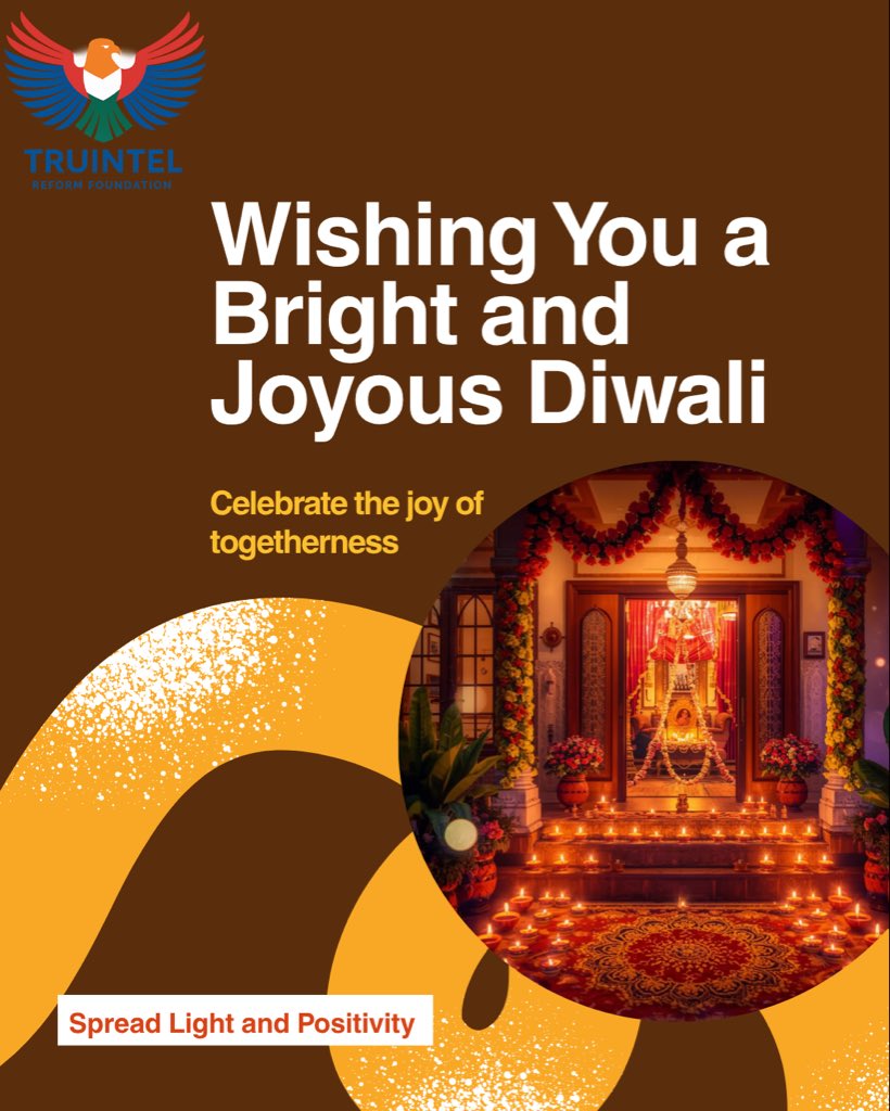 TruIntel_Reform's tweet image. Wishing you a Bright &amp;amp; Joyous #Diwali! 🪔Let’s celebrate the joy of togetherness &amp;amp; spread light and positivity everywhere.✨
#TruIntelReformFoundation #HappyDiwali #FestivalOfLights #SpreadPositivity