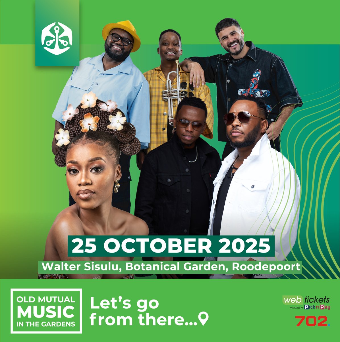 OldMutualSA's tweet image. It’s official. Old Mutual Music in the Gardens is back.
Join us on 25 October 2025 at Walter Sisulu National Botanical Gardens!
Gates open 12 PM | Concert ends 5 PM
Let the music move you…Let’s go from there
#MusicInTheGardens #AddYourVoice #LetsGoFromThere