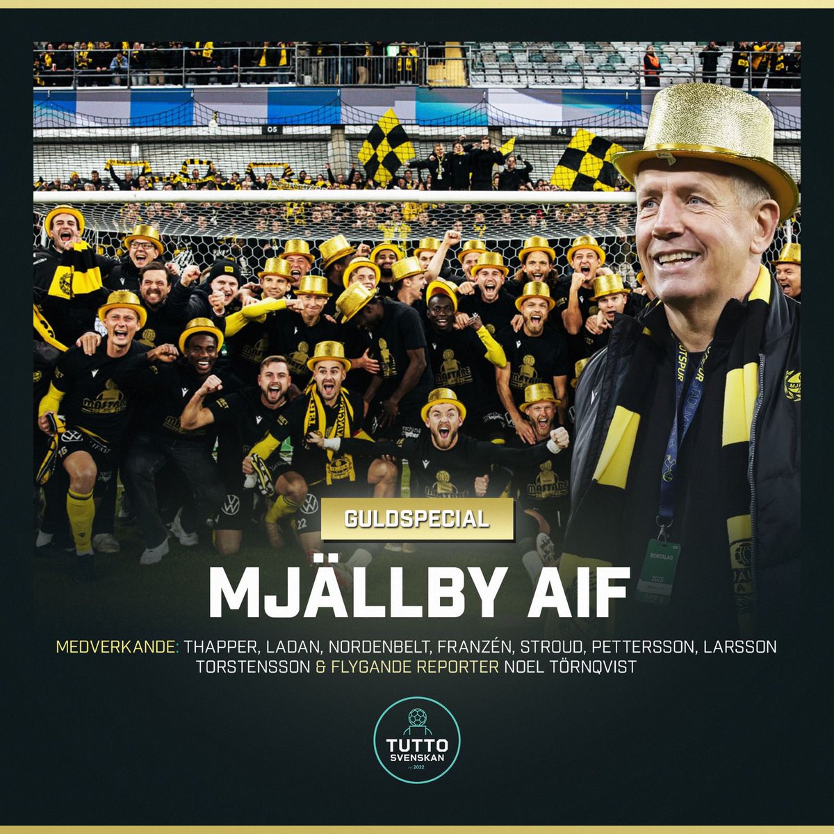 TuttoSvenskan's tweet image. GULDSPECIAL 2025 - MJÄLLBY AIF

🎧: spotify.link/Piy4RoEdEXb

Det historiska guldet dissekeras, kontextualiseras och återupplevs av supportrar, spelare, ledare och klubbanställda under ledning av Thapper och Ladan. En rörd Hasse Larsson från badrummet, Tom Pettersson bakismysig i…