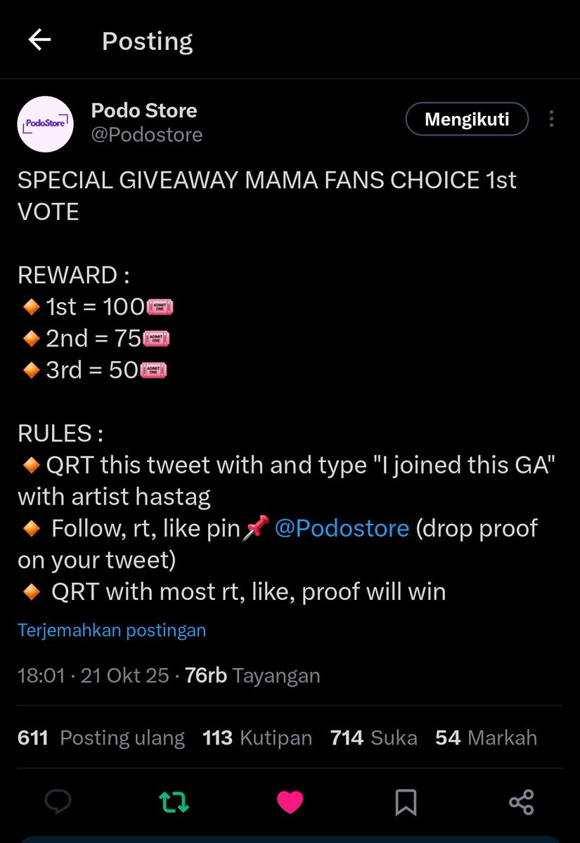 I joined this GA #NCTWISH

Wishzen must do:
1. Rt &amp; Like this post (min.100)
2. Follow the rules
3. Drop your proof in this post

Note :  THE MOST QRT, LIKE, AND REPLY WILL WIN. END IN 3 DAYS