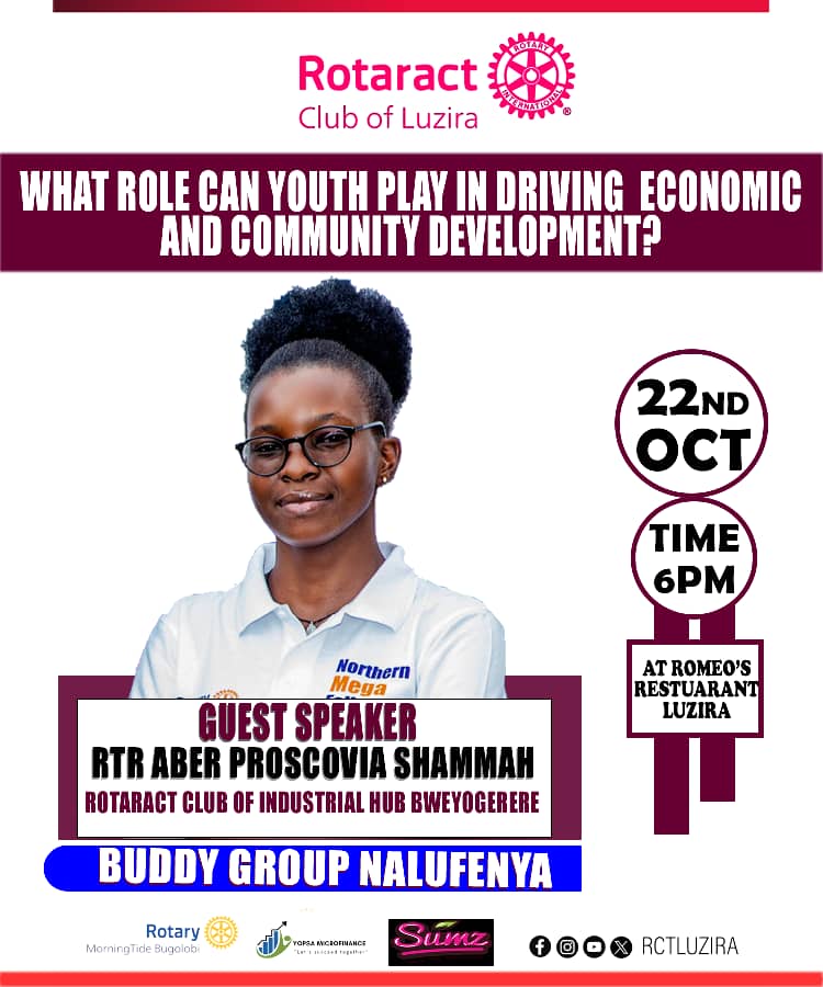 RCTLuzira's tweet image. Join us as @AbeShammah takes the wheel! Let's drive economic and community development forward! Share your ideas and let's steer our communities towards a brighter future!
@RotaractD9213
@RcMorningTide
@HubBweyogerere
#unite4good9213
#ThisIsRotaract
#CommunityDevelopment