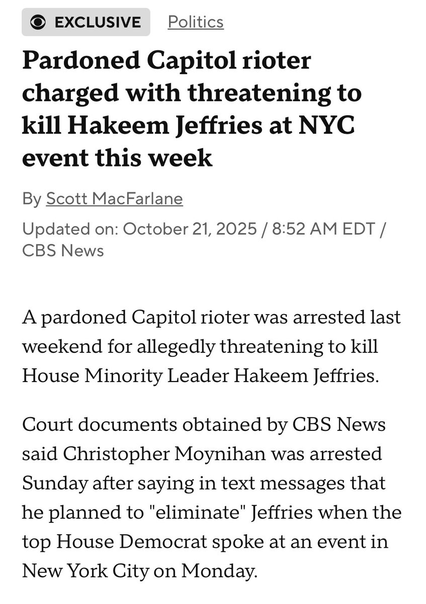If this person can be (rightly) arrested for threatening to kill someone, what about Jay Jones? 

Surely his texts qualify as equally “terroristic”? 

How about all the Virginia Democrats threatening to kill more conservatives after Charlie Kirk’s death?

Or is it only