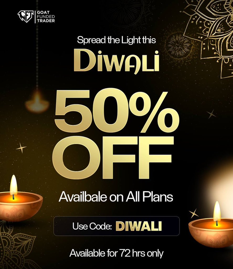 If you haven't taken advantage of this, go ahead now.

Use code

🎫DIWALI 

And get 50% off, available on all plans

checkout.goatfundedtrader.com/aff/Stevemaris/
