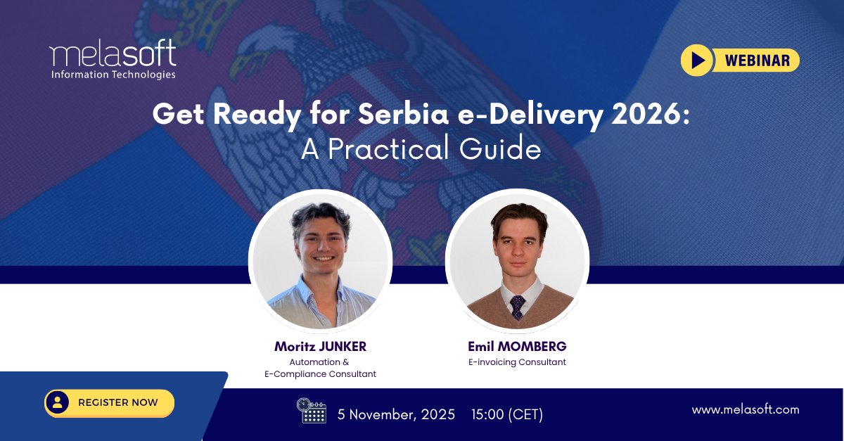 E-delivery notes are mandatory in Serbia for B2G and excise B2B shipments as of January 1, 2026. Make sure your business is ready before the deadline hits. Join our free webinar to get a clear compliance roadmap.

🗓Date: 5 November 2025
🕒Time: 15.00 CET
📍Register now:
