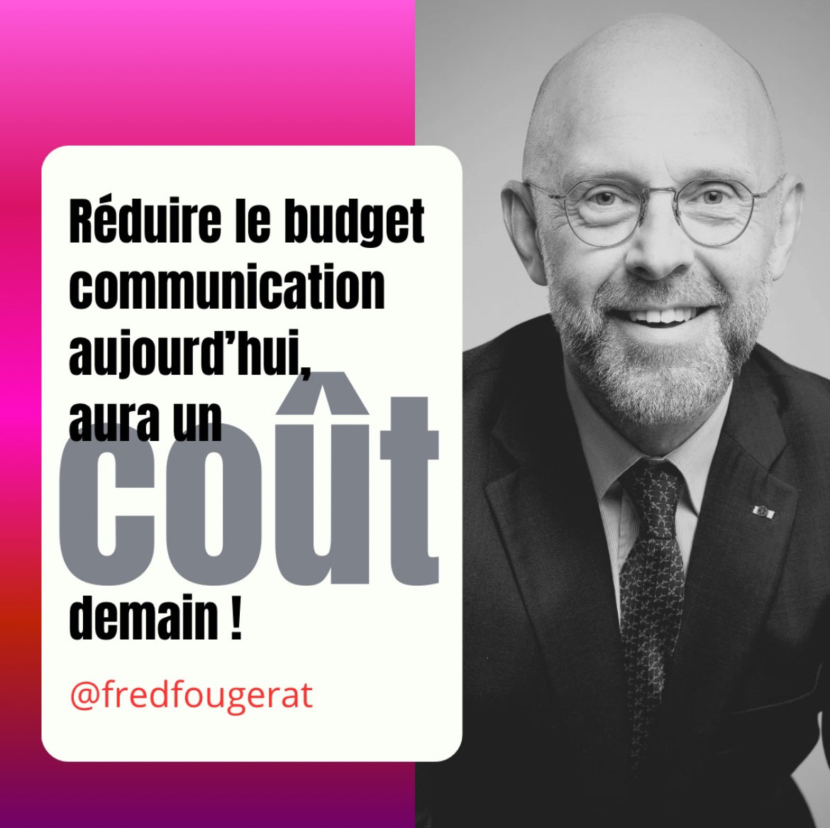 fredfougerat's tweet image. La #communication est un investissement sur le court, moyen et long terme. Chercher à faire des économies rapides et faciles sur la Com, c’est prendre le risque d’en payer, un jour, un coût élevé au niveau de l’#image, de la #réputation, du #business…

#LaComEstUnMétier
