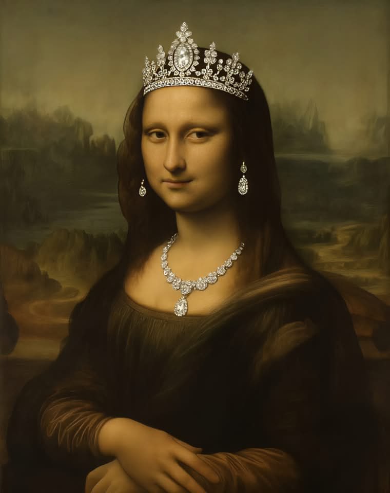 maybe_viola's tweet photo. Hai capito la Gioconda? Zitta zitta… https://t.co/drt2dQd9Qj