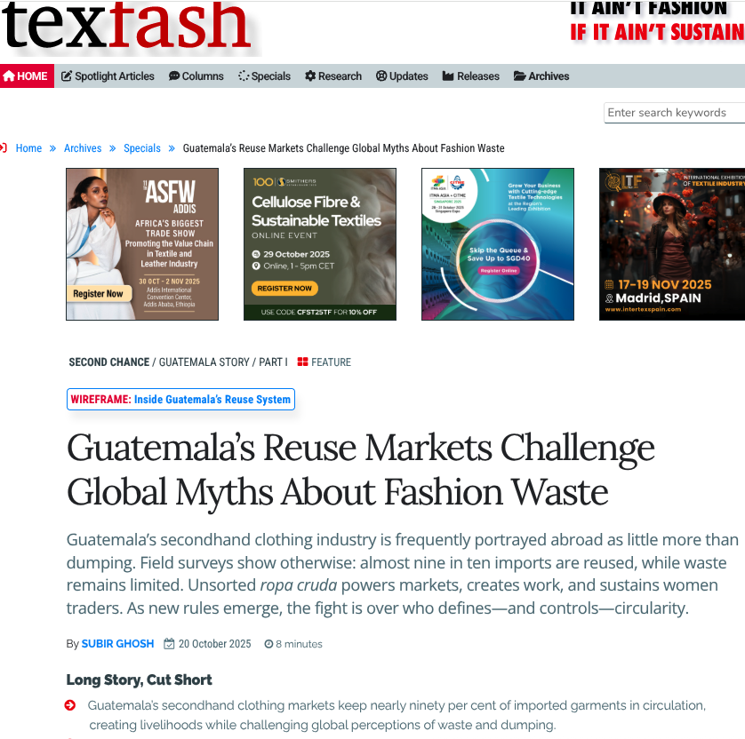 GarsonAndShaw's tweet image. ♻️ Secondhand ≠ Waste!
Proud to see our Garson &amp;amp; Shaw report featured in this @TexFash  story — showing how reuse fuels circular fashion worldwide. 🌎 

#CircularFashion #SecondhandClothing #ReuseBeforeRecycle #GarsonAndShaw #SustainableFashion