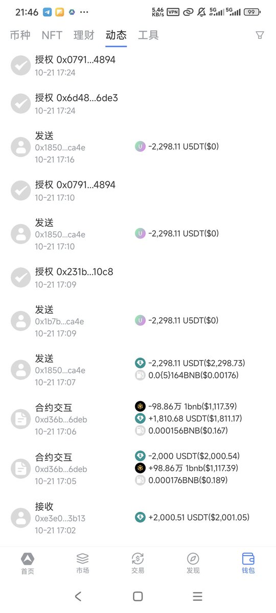 6666jcks's tweet photo. @wolfyxbt 冲土狗好不容易的利润，今天下午在ave交易时钱包还被盗了。全白干了，能空投回血吗😭
39338271 https://t.co/pa2ycQHzHW