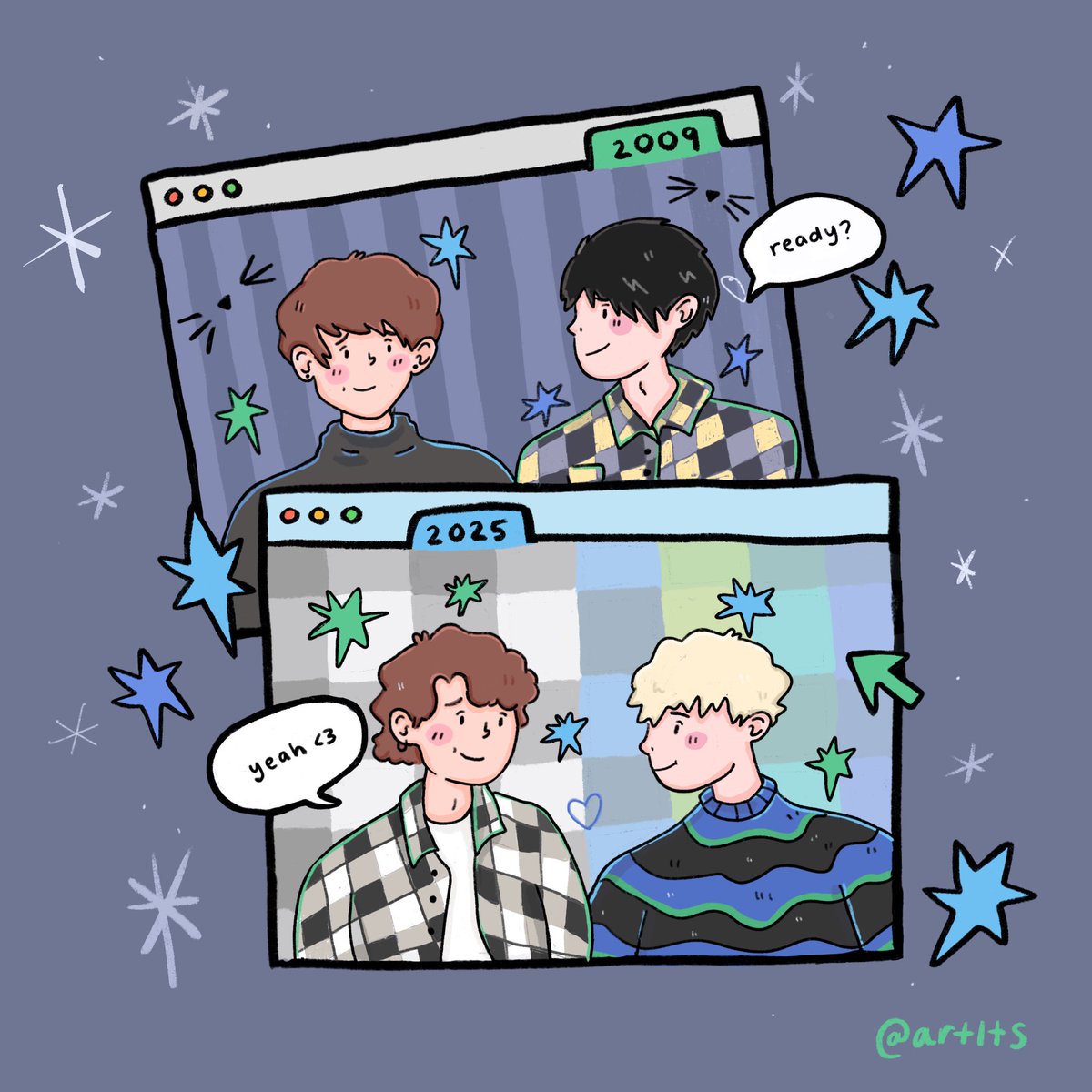 not active on here anymore but i’m very proud of you both and drew this to commemorate and celebrate the occasion🤍🩶💙💚 congrats on 16 years <a href="/danielhowell/">Daniel Howell</a> <a href="/AmazingPhil/">Phil Lester</a> #phan