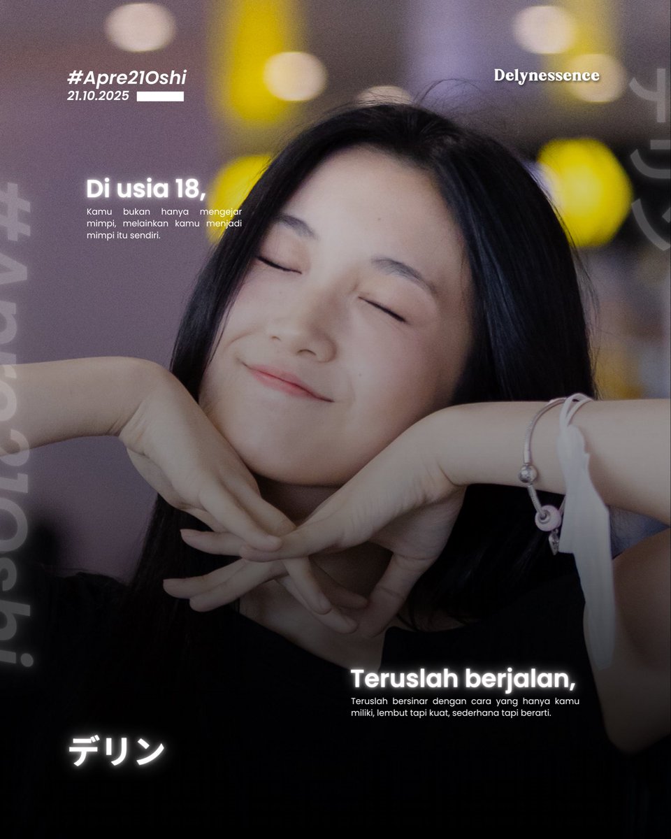 Ada sedikit Apresiasi untuk kamu yaa cantik🫶🏻 <a href="/Delynn_JKT48/">Adeline Wijaya</a> 

Cc: <a href="/chocofy/">chocofy</a> 

#apre21oshi