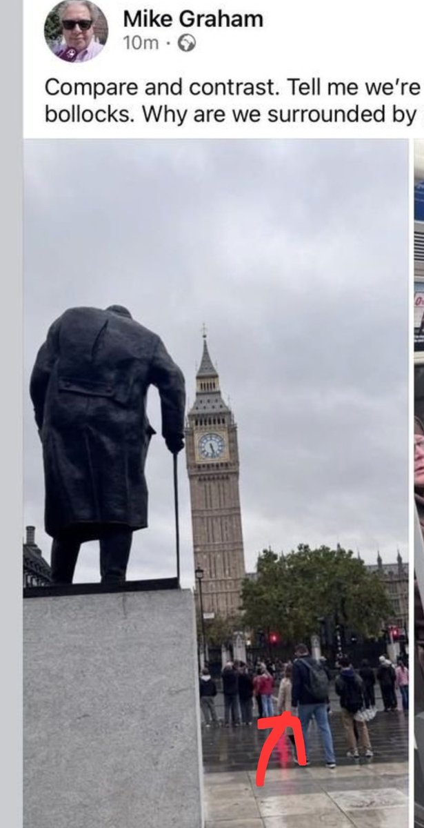 Mike Graham's "My Facebook was hacked" story is falling part. 

Apparently, he posted the same picture of Churchill on Twitter, but one was taken seconds later. 

Did the hacker have his phone?

We need concrete evidence.
