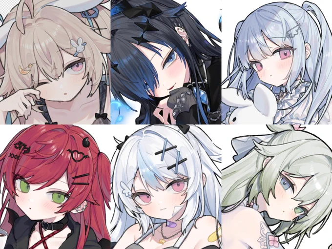 skebありがとうございました。ブーストも本当にありがとうございます!(T。T)納品期日ギリギリだった方はお待たせして本当に申し訳ございませんでした…!お顔たちです(U∩ 'ᴗ' ∩U)カワイイ