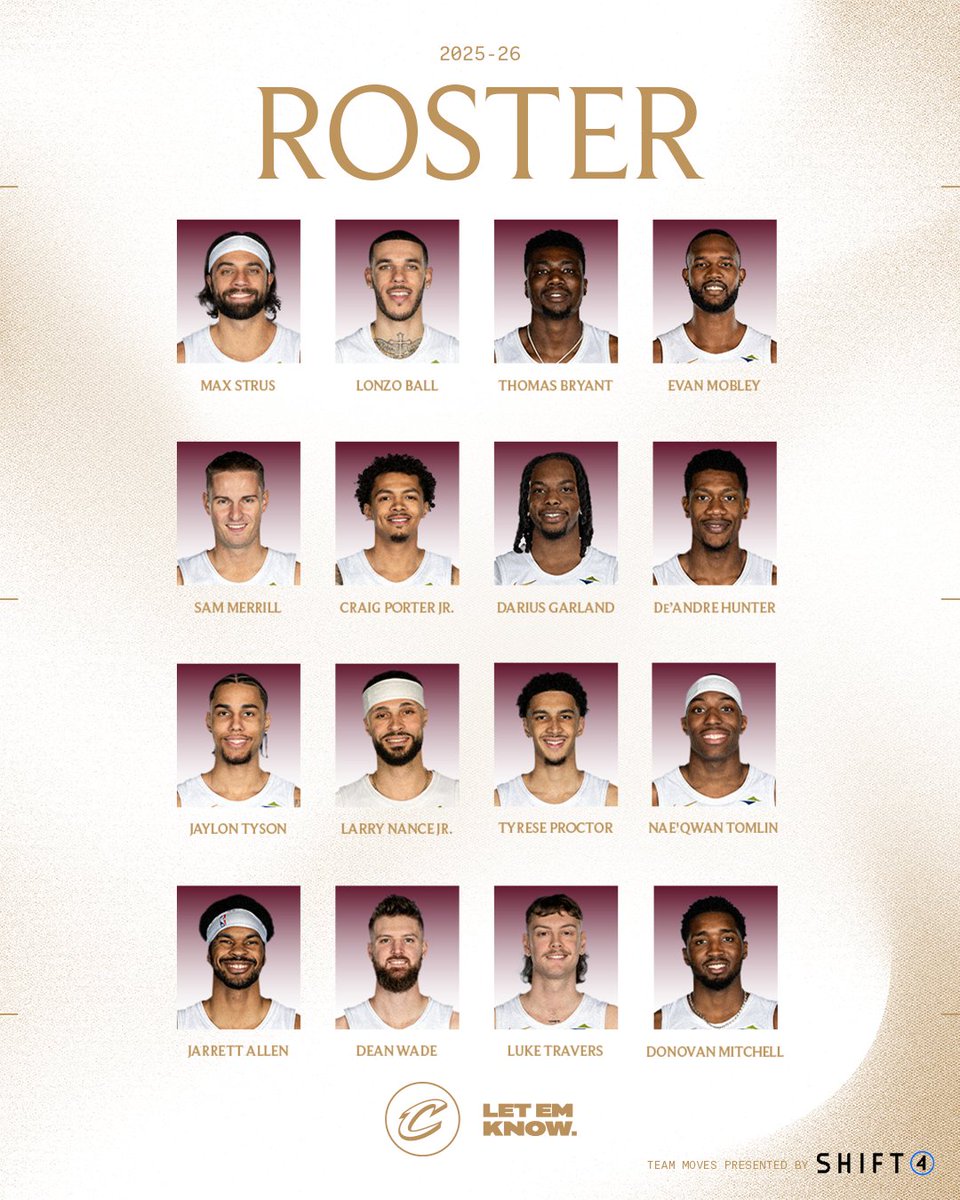 YOUR 2025-26 CLEVELAND CAVALIERS. 

<a href="/Shift4/">Shift4</a> | #LetEmKnow