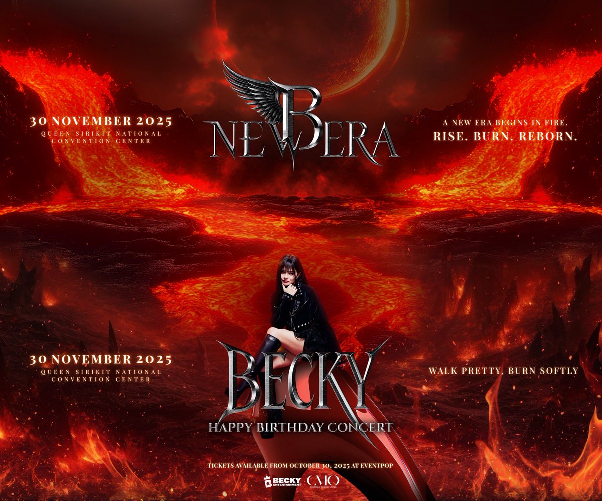 She walks in fire 🔥 beautifully, dangerously.
Independence in the heart of flames.

กลับมายิ่งใหญ่กว่าเดิม พร้อมให้ทั้งเวทีลุกเป็นไฟ🔥

Her confidence burns. Her elegance cuts through the smoke.
This time, the stage is all hers; fierce, fearless, and free.

B NEW ERA – BECKY