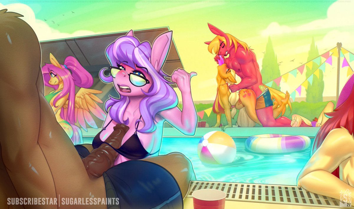 Family Pool Party — Commission!