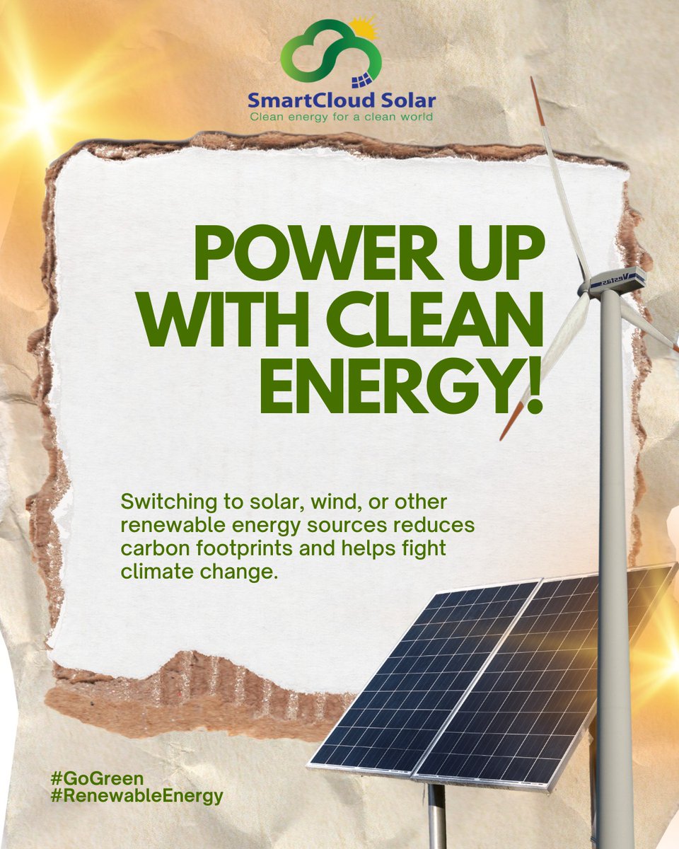 Smartcloud254's tweet image. Clean energy = Zero carbon footprint = A sustainable planet.
Let’s power our future without costing the Earth. ⚡💚

#climatechange #cleanenergy #solarenergy