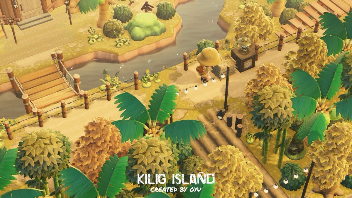 ジャングルの入口に敷いてたウッドデッキのマイデザを丸太に変更しました🪵🍃