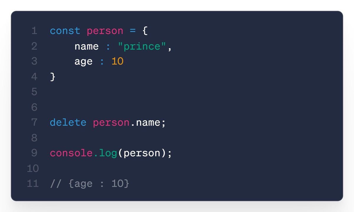 princedevelops's tweet image. Never knew we can delete like this in JavaScript.