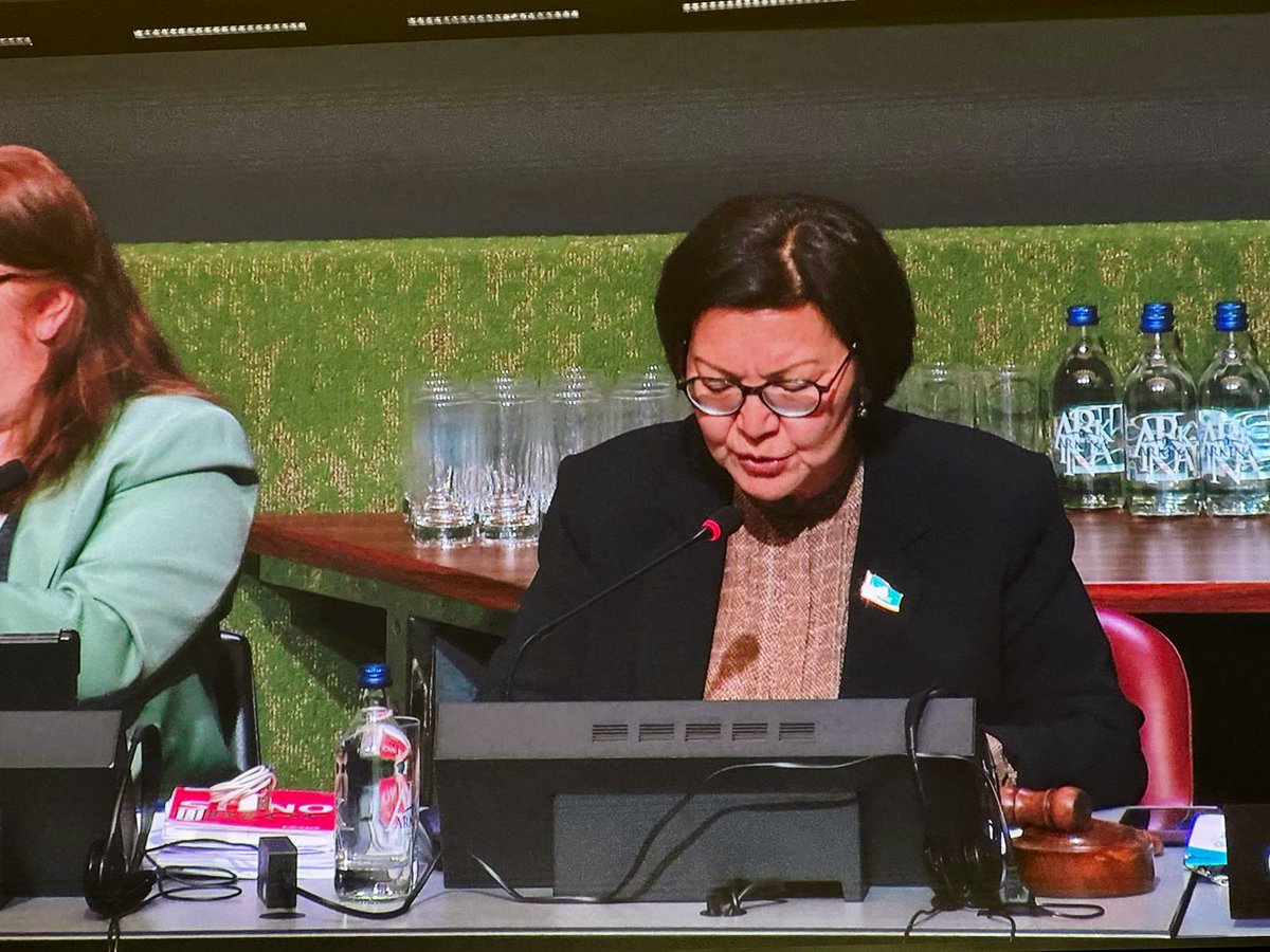 KazakhPM_UNOG's tweet photo. At the IPU 151st Assembly, Member of the Mazhilis of 🇰🇿 Parliament of Aigul Kuspan chaired the Standing Committee on Peace &amp; Int’l Security, playing a key role in advancing discussions on initiatives aimed at strengthening global stability &amp; promoting inter-parliamentary dialogue https://t.co/ih9CvoMMej
