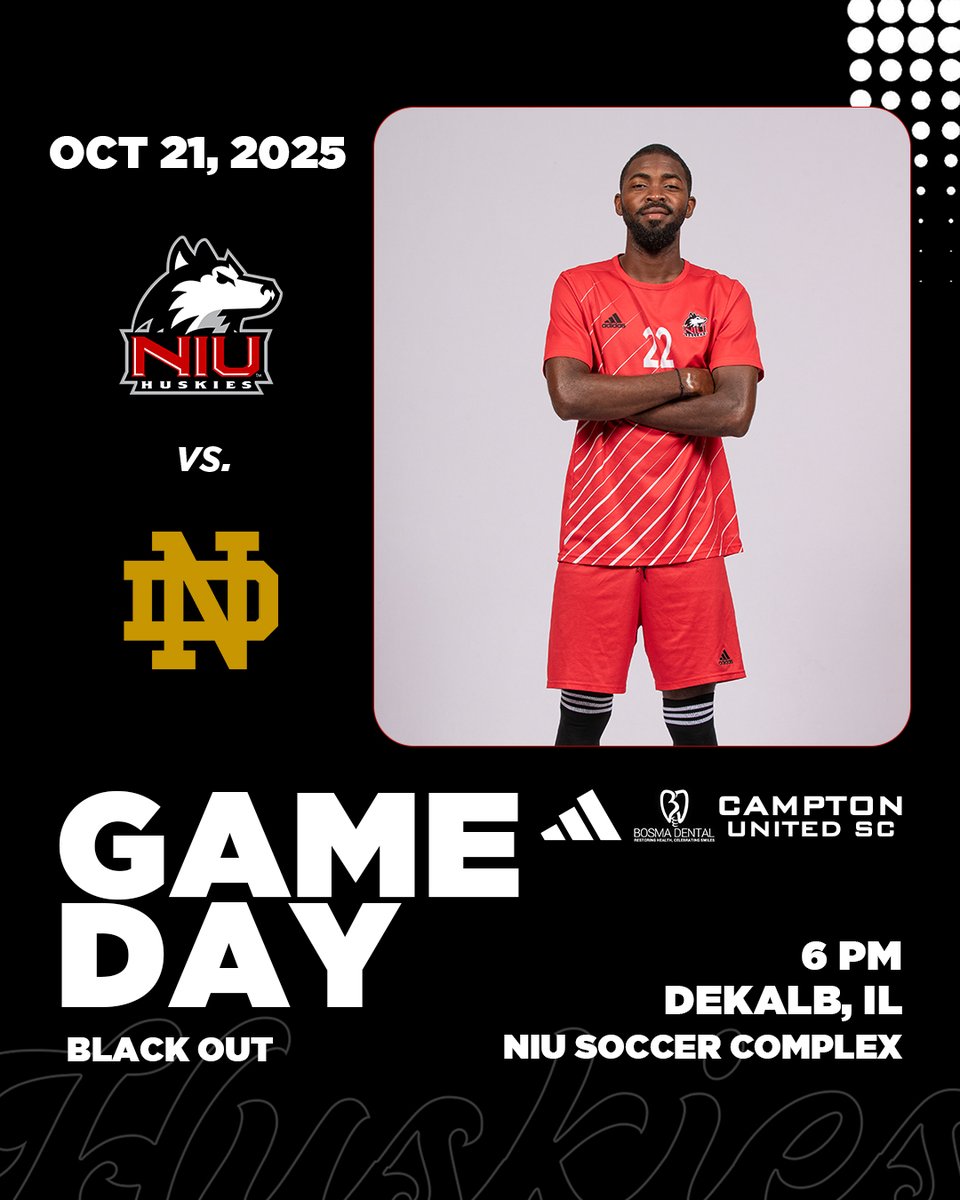 An ACC foe in DeKalb for the first time!

🆚 Notre Dame
📍 DeKalb, IL | NIU Soccer Complex
⏰ 6 PM
🎟️ FREE
⚫ Wear Black!
📺 bit.ly/45OJGdv
📊 bit.ly/4oWnF49