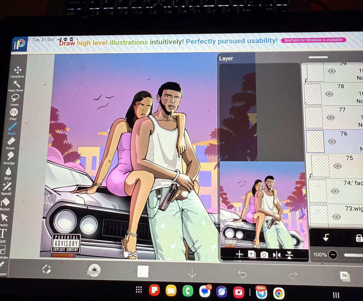Been locked in on this commission for a day, Now Finally done.
Vibe says Ride or Die?