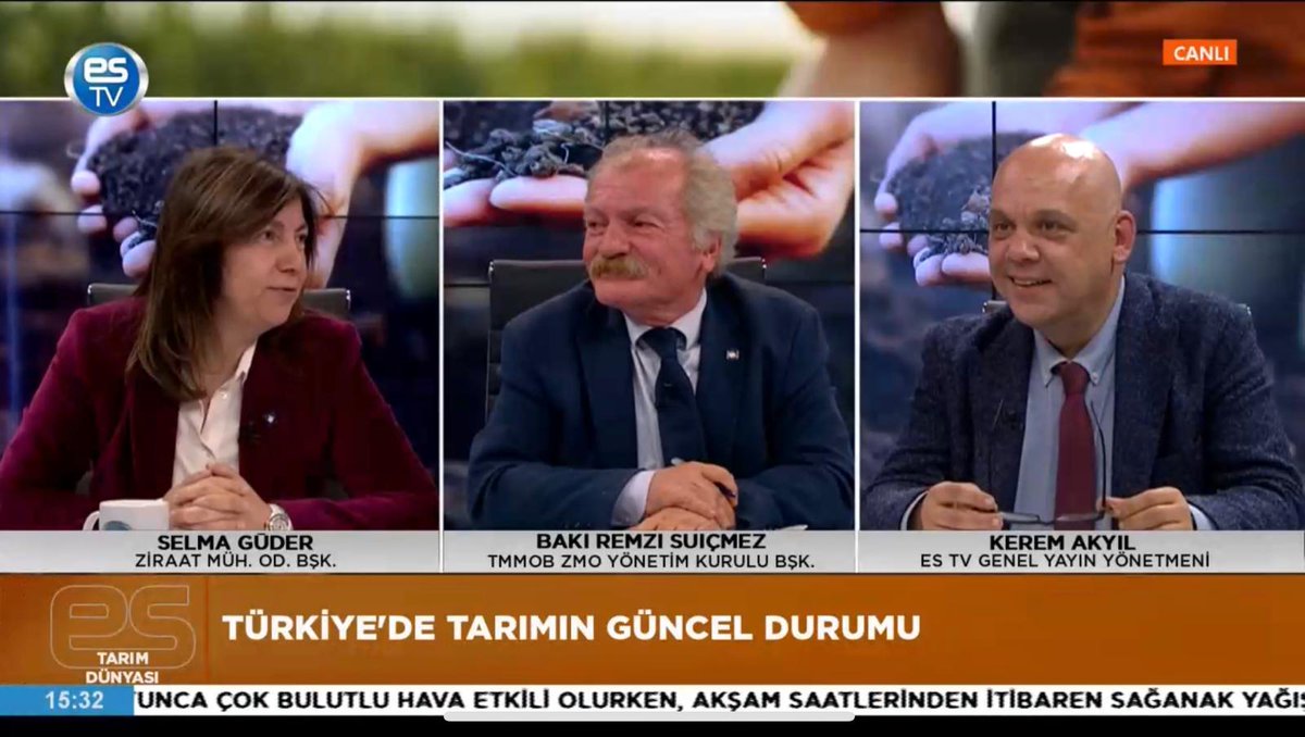 ES TV- “ZİRAAT MÜHENDİSLERİYLE TARIM DÜNYASI” PROGRAMI 

ODA Başkanımız <a href="/bakisuicmez/">Baki Remzi Suiçmez</a>, Eskişehir’in yerel televizyon kanalı <a href="/eskisehirestv/">Eskişehir ES TV</a>'de Eskişehir Şube Başkanımız Selma GÜDER ve ES TV Genel Yayın Yönetmeni Kerem AKYIL’ın sunduğu “ Ziraat Mühendisleriyle Tarım Dünyası”