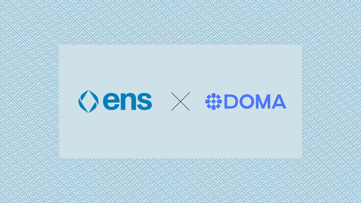 ensdomains's tweet image. Tokenized DNS domains (.com, .ai, .xyz, etc.) on @DomaProtocol will seamlessly function as native ENS names, thanks to our latest collaboration with @D3inc.
Read the details ⤵️
ens.domains/blog/post/d3-d…