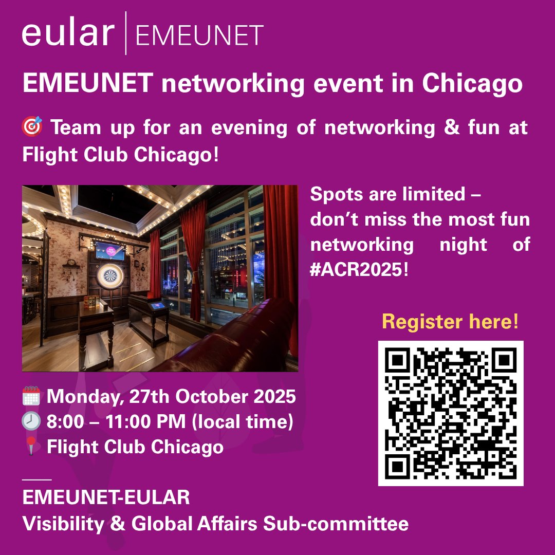 Meet, connect &amp; share experiences at the EMEUNET Networking Event during #ACR2025 in Chicago! 🎯🎃

Secure your place now!
🎟️ Registration (19 EUR): pulse.ly/ixsqpbxla2

See you there! EMEUNET Visibility and Global Affairs Sub-Committee

#ACREMEUNET #EMEUNETnetworkingevent