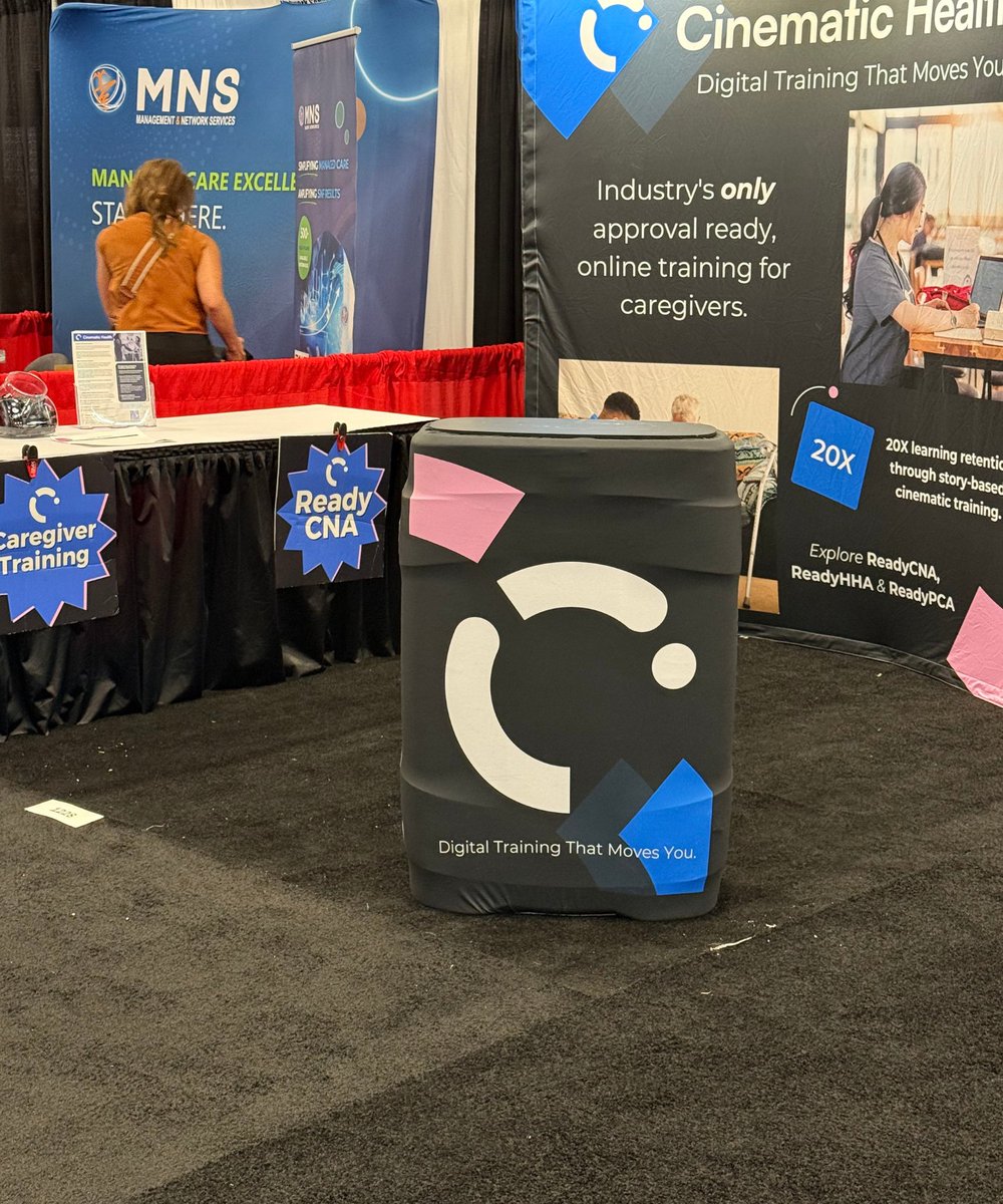 CinematicHealth's tweet photo. Day 2 in Vegas! 
Cinematic Health is loving the energy at the AHCA/NCAL Delivering Solutions Conference &amp; Expo! Stop by Booth 1228 today to see how story-driven learning is transforming caregiver training.
#AHCA2025 #CinematicHealth #ReadyCNA #DeliveringSolutions https://t.co/CJXqj7h923
